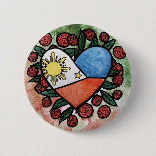 Philippines Flag                                   6 Cm Round Badge