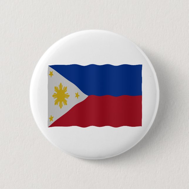 Philippines flag 6 cm round badge (Front)