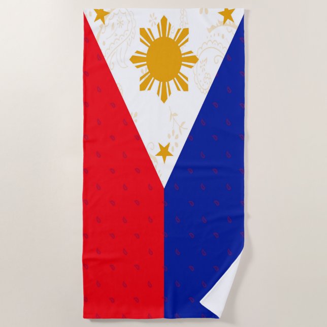 Philippines Flag Beach Towel (Front)