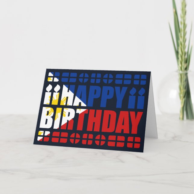 Philippines Flag Birthday Card (Front)