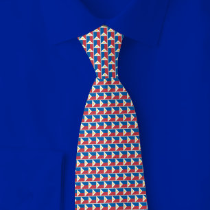 Philippines Flag Brick Pattern Tie
