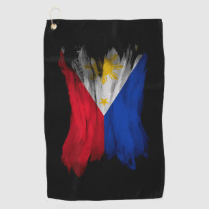 Philippines flag brush stroke, national flag golf towel
