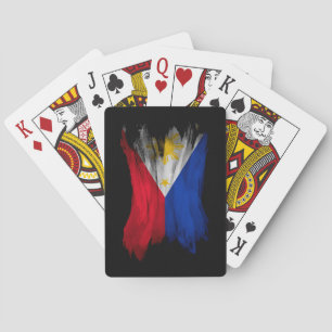 Philippines flag brush stroke, national flag playing cards