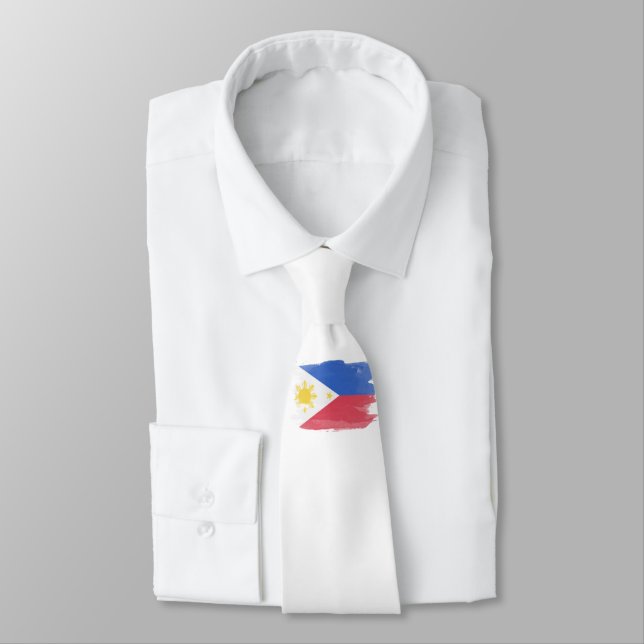 Philippines flag brush stroke, national flag tie (Tied)