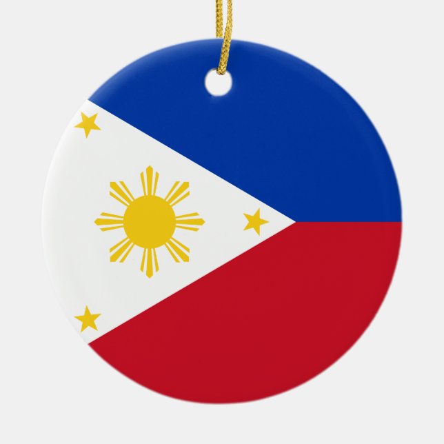 Philippines Flag Ceramic Tree Decoration (Front)
