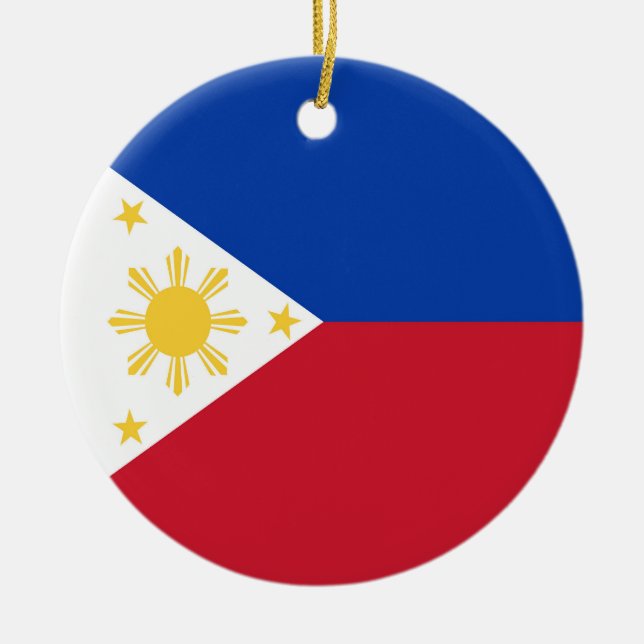 Philippines flag ceramic tree decoration (Front)