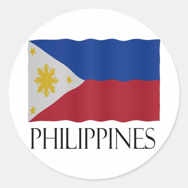 Philippines flag classic round sticker (Front)