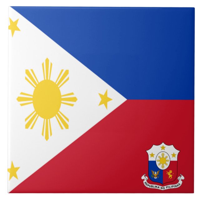 Philippines flag-coat arms tile (Front)