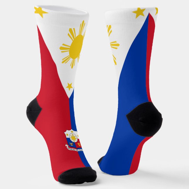 Philippines flag-coat of arms socks (Angled)