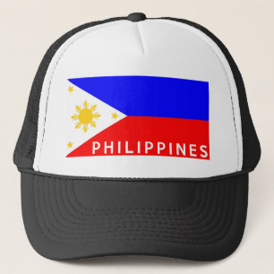 Philippines flag country text name trucker hat
