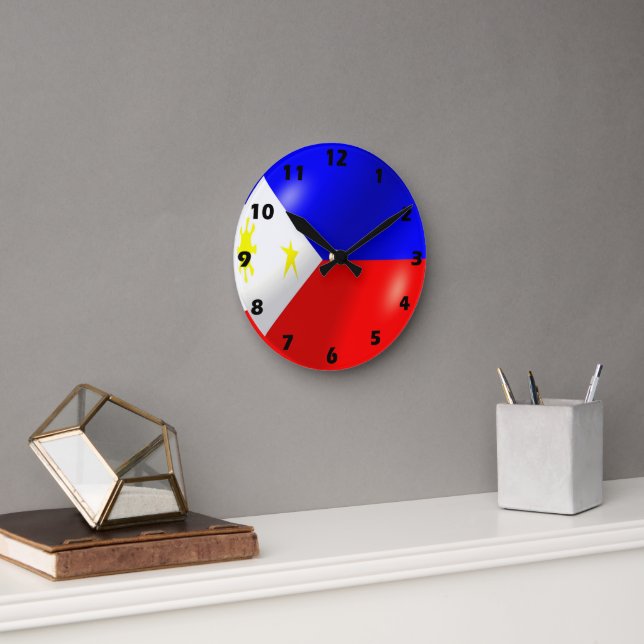 Philippines Flag Design Round Clock (Office)