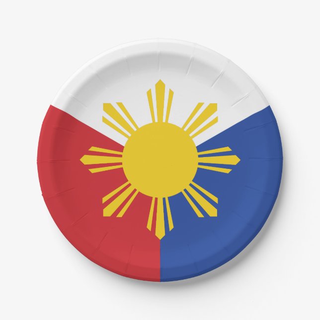 Philippines Flag Elements Paper Plate (Front)