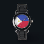 Philippines Flag Emblem Watch<br><div class="desc">Philippines Patriotic Home Gift Design. Philippine Country Sign Souvenir. National Politics Mark Present. Homeland Symbol Presentation.</div>