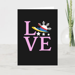 Philippines Flag - Filipina Pink Love Card