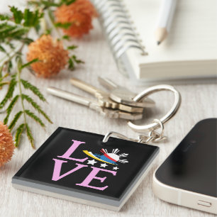 Philippines Flag - Filipina Pink Love Key Ring