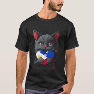 Philippines Flag Filipino Pride Pinoy Roots Cat He T-Shirt