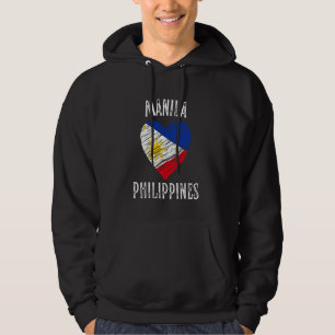 Philippines Flag Heart Manila City Hoodie