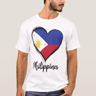 Philippines Flag Heart Pinoy Filipino T-Shirt