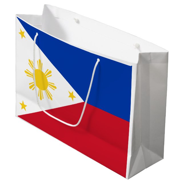 Philippines Flag Large Gift Bag (Front Angled)