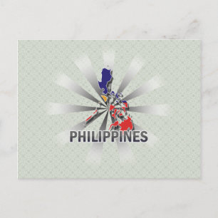 Philippines Flag Map 2.0 Postcard