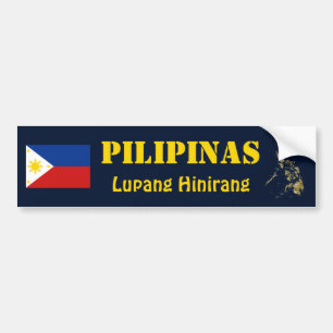 Philippines Flag + Map Bumper Sticker