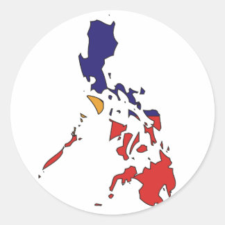 Philippines flag map classic round sticker