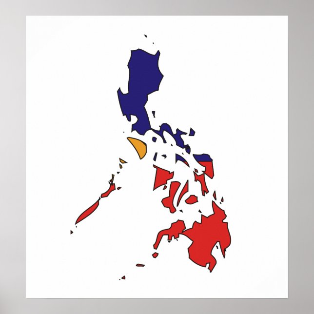 Philippines Flag Map full size Poster (Front)