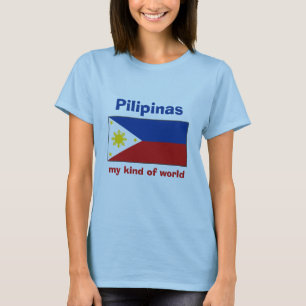Philippines Flag + Map + Text T-Shirt