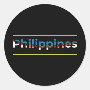 Philippines Flag - Patriotic Cutout Lettering Classic Round Sticker