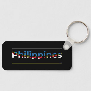 Philippines Flag - Patriotic Cutout Lettering Key Ring