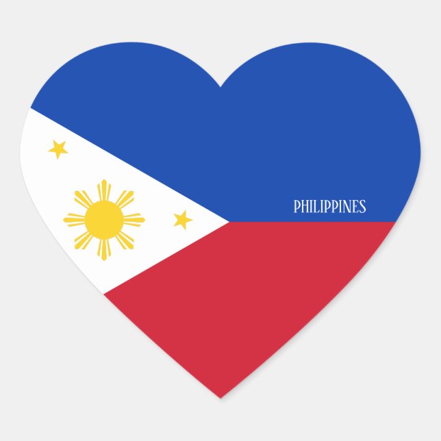 Philippines Flag Patriotic Heart Sticker (Front)