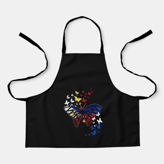 Philippines Flag Pinoy Filipino Butterfly Apron (Front)