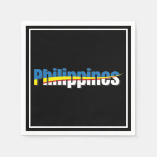 Philippines Flag Pride - Typography Art Napkin