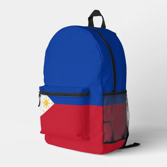Philippines flag printed backpack (Back Corner Right)