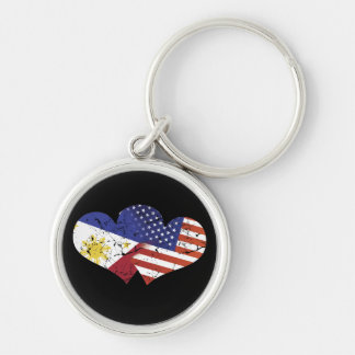 Philippines Flag USA Flag Filipino Independence Key Ring