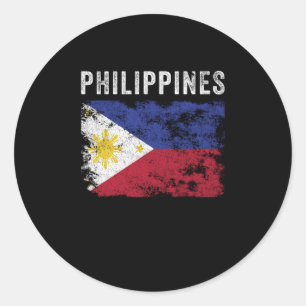 Philippines Flag Vintage - Filipino Flag Classic Round Sticker
