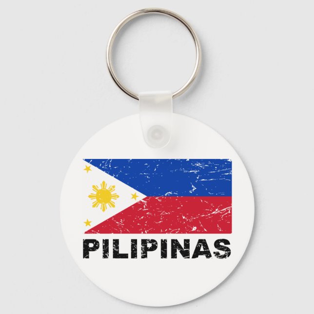 Philippines Flag Vintage Key Ring (Front)