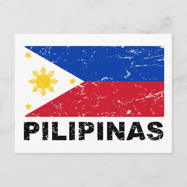 Philippines Flag Vintage Postcard (Front)