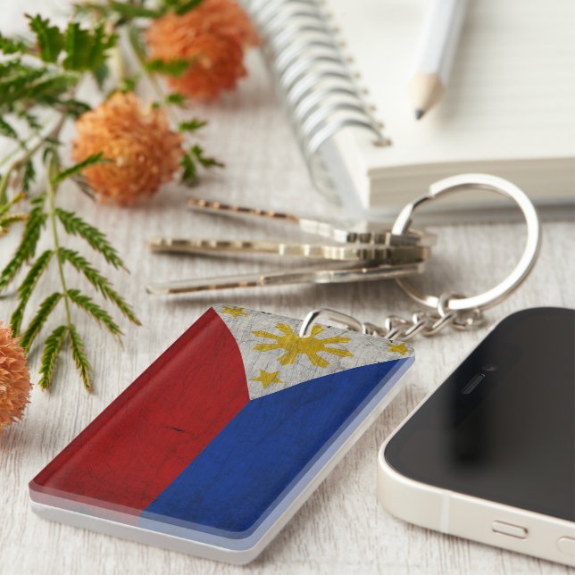 PHILIPPINES FLAG VINTAGE SOUVENIR GIFT  KEY RING (Front Right)