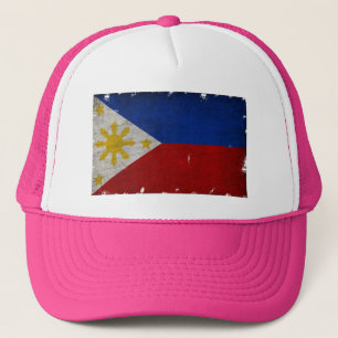 PHILIPPINES FLAG VINTAGE SOUVENIR GIFT TRUCKER HA HAT
