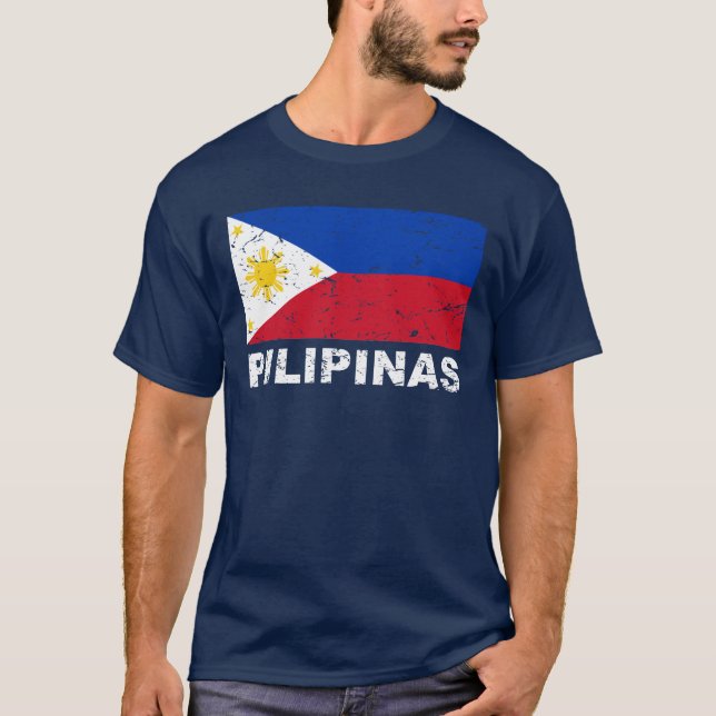 Philippines Flag Vintage T-Shirt (Front)