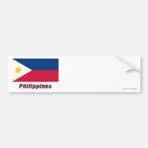 Philippines Flag with Name Bumper Sticker