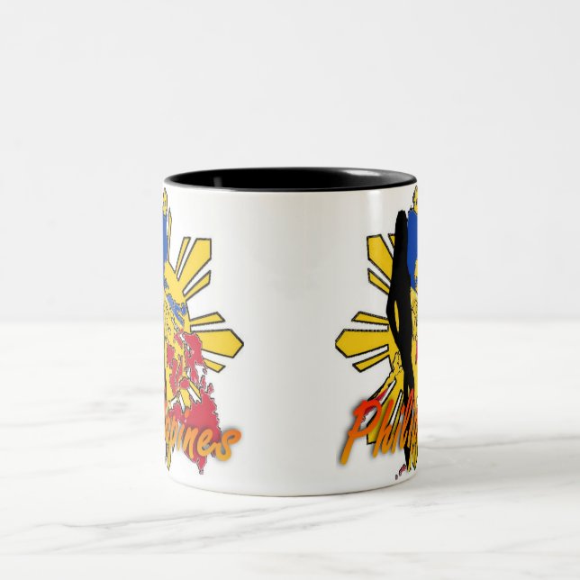 Philippines Girl Design Two-Tone Coffee Mug (Center)