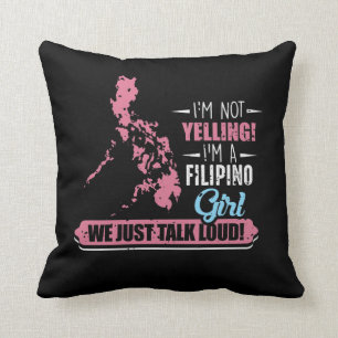 Philippines Girl Humor Filipino Yelling Filipina Cushion