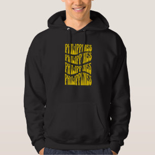 Philippines Groovy Retro 60s 70s Style Filipino Pr Hoodie