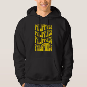 Philippines Groovy Retro 60s 70s Style Filipino Pr Hoodie