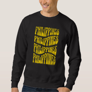 Philippines Groovy Retro 60s 70s Style Filipino Pr Sweatshirt
