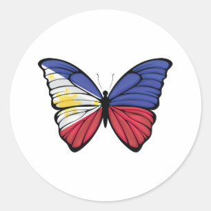 Philippines Hypolimnas Butterfly Classic Round Sticker