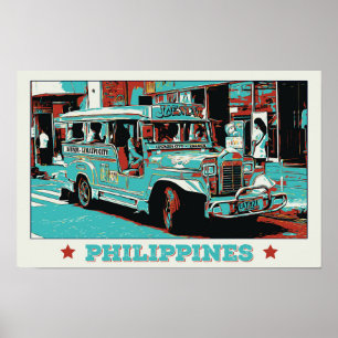 Philippines, iconic jeepney in Manila Poster