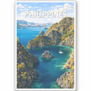 Philippines Illustration Travel Art Vintage
